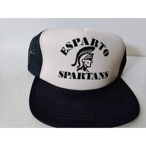 Vintage Esparto Spartans Trucker Hat Mesh Snapback High School California Black